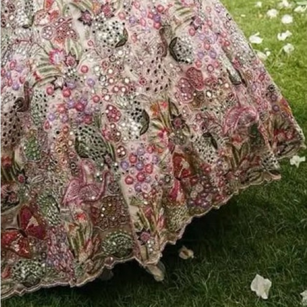 Multicolor floral embroidered Georgette Lehenga Set With Dupatta - Picture 13 of 13